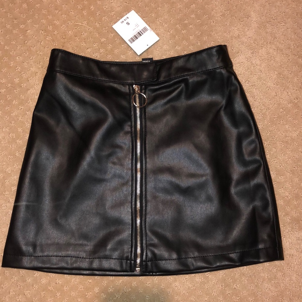 Black leather skirt